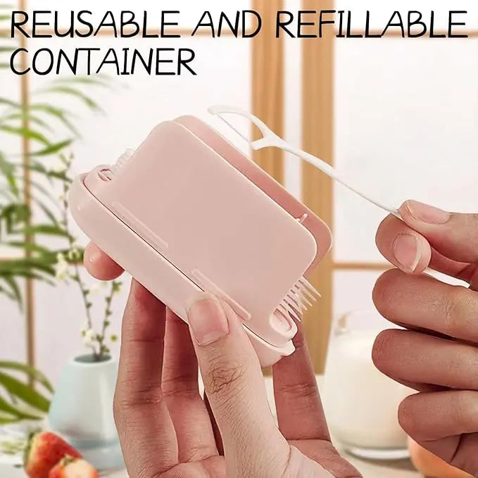 Travel-sized Storage Case with 50 Dental Floss Picks
