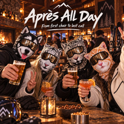 Animal Ski Balaclava – Warm Windproof Snowboard Face Cover with Snow Leopard, Tiger, Tabby & Husky Styles
