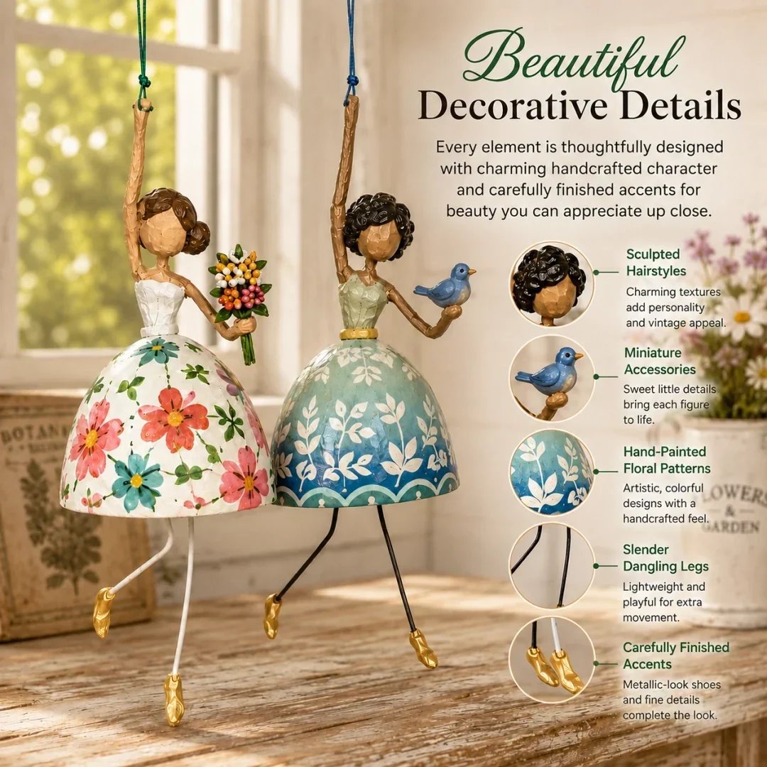 💃 🌸 Let Your Space Dance — 🎐 ✨ Whimsical Dancing Lady Hanging Ornament