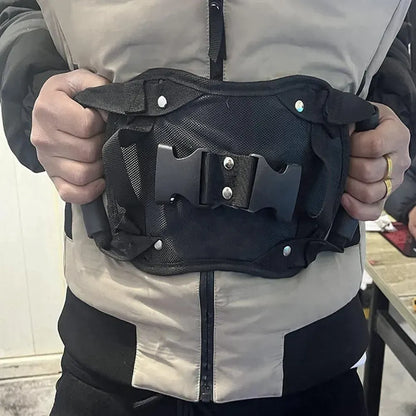 Adjustable Motorcycle Passenger Grab Handle Belt | Dual-Grip Waist Support