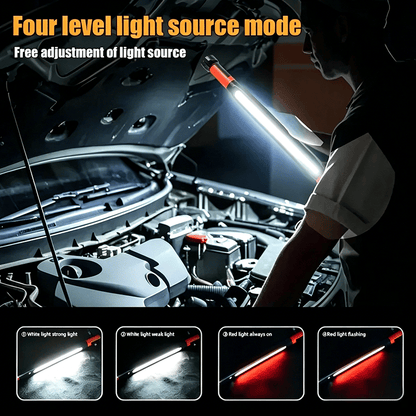 Tyiipro™ Rechargeable Magnetic LED Work Light with Built-in Battery - IP55 Waterproof & Shockproof, Clamp & Magnet Base
