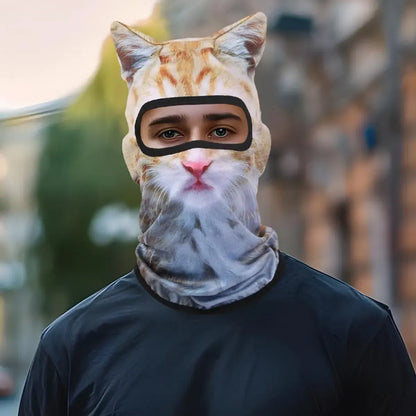 3D Animal Balaclava with Ears | Halloween Face & Neck Hood