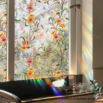 Floral Static Cling Window Stickers – No-Residue, Repositionable & Cut-to-Fit