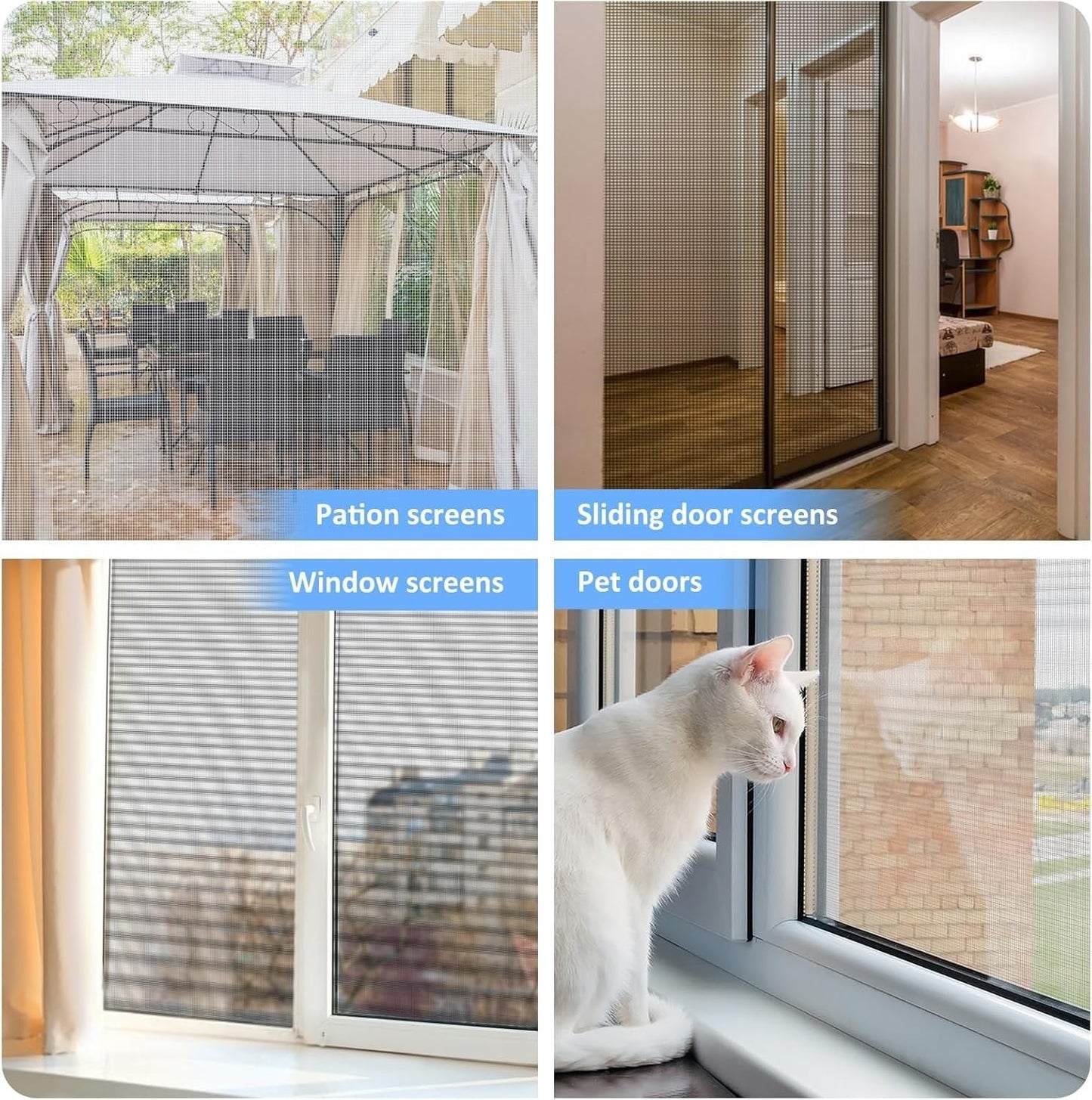 DIY Cut-to-Size Self-Adhesive Window Screen Mesh – No-Drill Mosquito & Insect Fly Screen