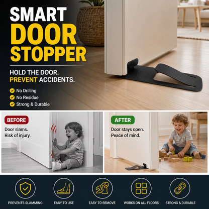 2-Pack Door Stopper Protector –  No-drill, residue-free & holds doors open. Safe & simple – stock up & save! 🏠✅
