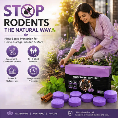 Natural Pest & Rodent Repellent Pucks | Long-Lasting Plant-Based Formula | 12 Piece