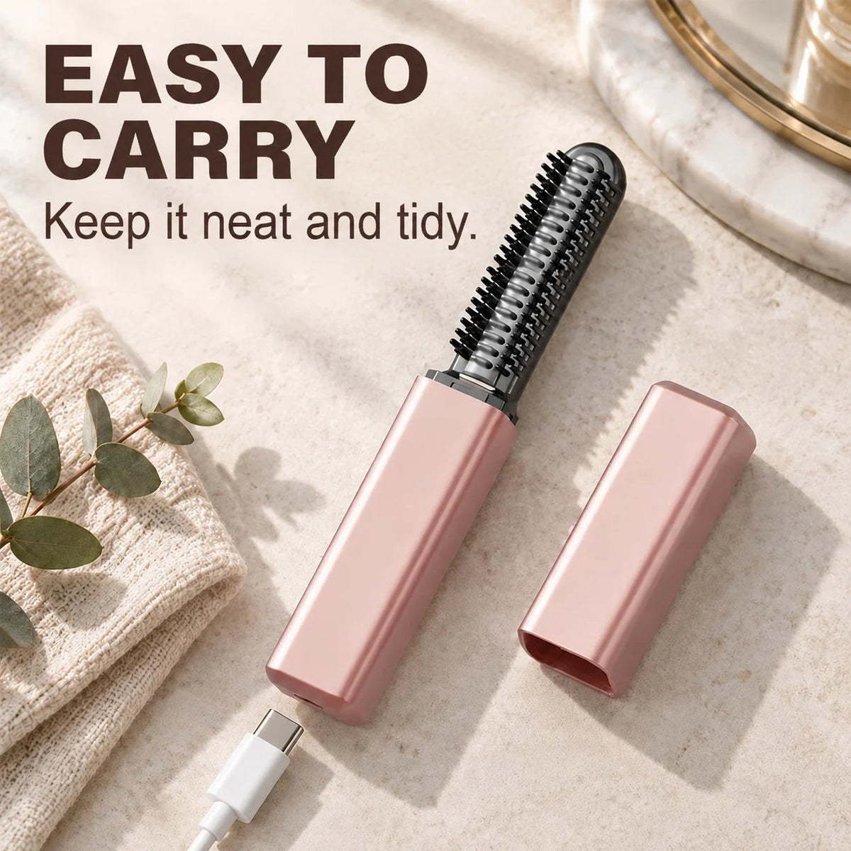 ✨ Compact Wireless Hot Comb – Handy Bang Styling Companion