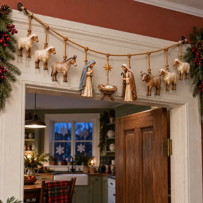 ✝️🎄Handcrafted Wooden Nativity Garland (Buy 2 Free Shipping📦)
