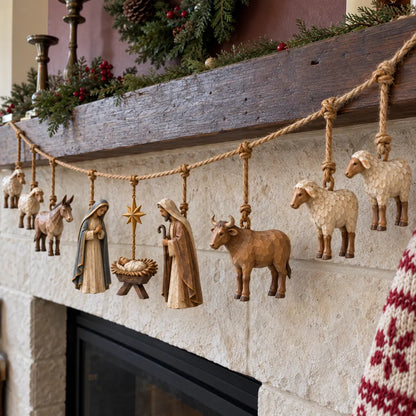 ✝️🎄Handcrafted Wooden Nativity Garland (Buy 2 Free Shipping📦)