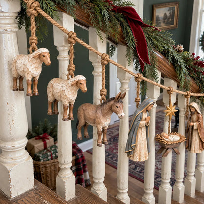 ✝️🎄Handcrafted Wooden Nativity Garland (Buy 2 Free Shipping📦)