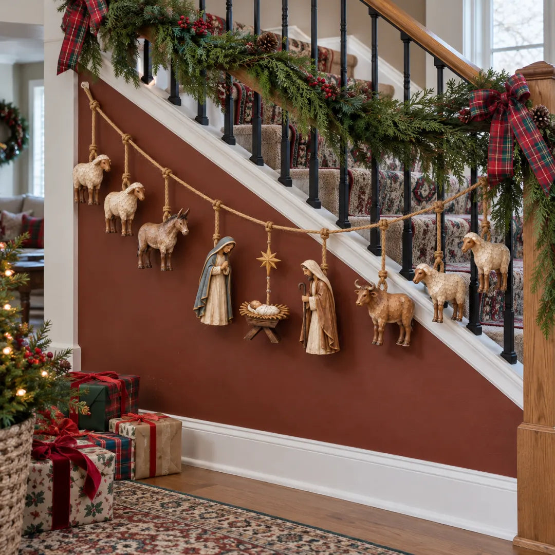 ✝️🎄Handcrafted Wooden Nativity Garland (Buy 2 Free Shipping📦)