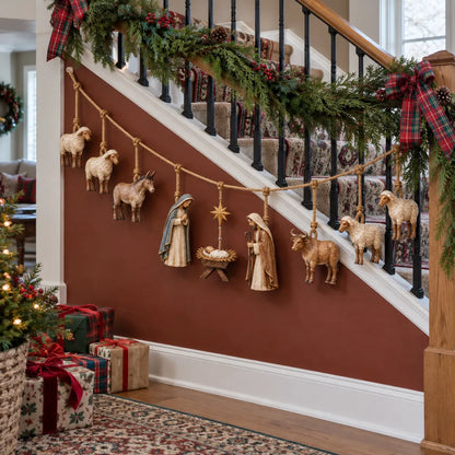✝️🎄Handcrafted Wooden Nativity Garland (Buy 2 Free Shipping📦)