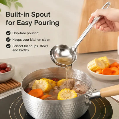 2 Counts, Stainless Steel Oil Separator Soup Ladle