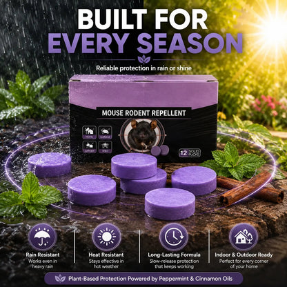 Natural Pest & Rodent Repellent Pucks | Long-Lasting Plant-Based Formula | 12 Piece