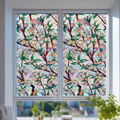 Floral Static Cling Window Stickers – No-Residue, Repositionable & Cut-to-Fit