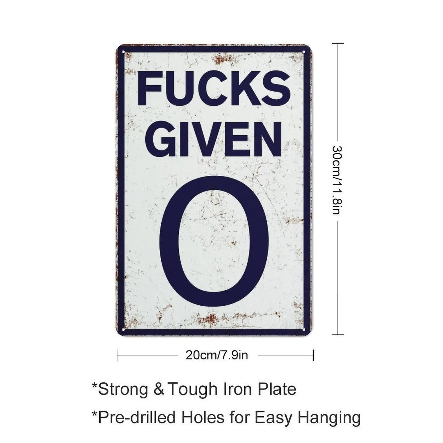 Funny 0 Given Vintage Metal Tin Sign – Parody Speed Limit Garage Man Cave Decor