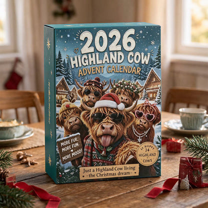 🐮🎄 Highland Cow Advent Calendar 2027-Open One Door a Day & Grow Your Own Highland Cow Christmas Village!