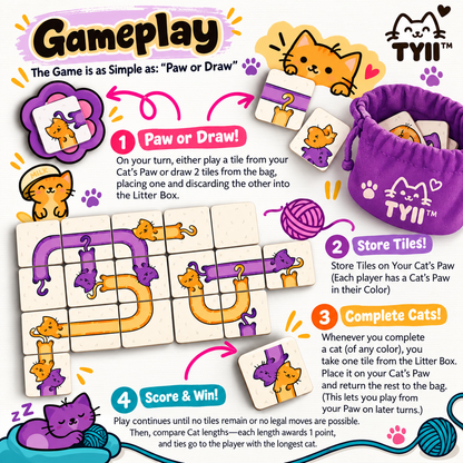 Cat Nap – Cute Cat Tile-Laying Board Game with Mini Expansions | Family Game Night & Cat Lover Gift | TYII™