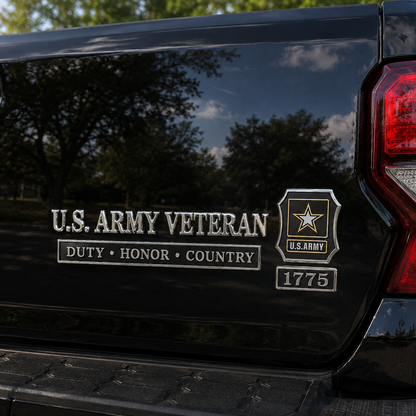 🇺🇸 U.S. Army Veteran Duty Honor Country Car Emblem Metal Badge