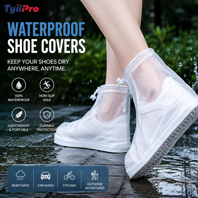 TYIIPRO™ Waterproof Shoe Covers with Zipper & Adjustable Drawstring