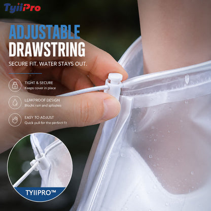 TYIIPRO™ Waterproof Shoe Covers with Zipper & Adjustable Drawstring
