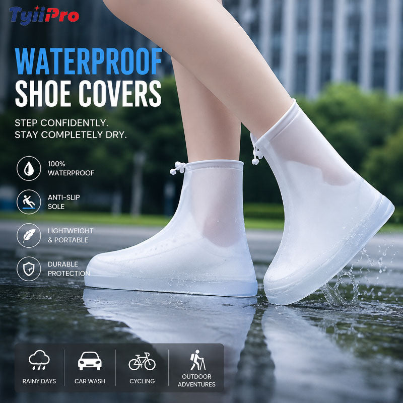 TYIIPRO™ Waterproof Shoe Covers with Zipper & Adjustable Drawstring