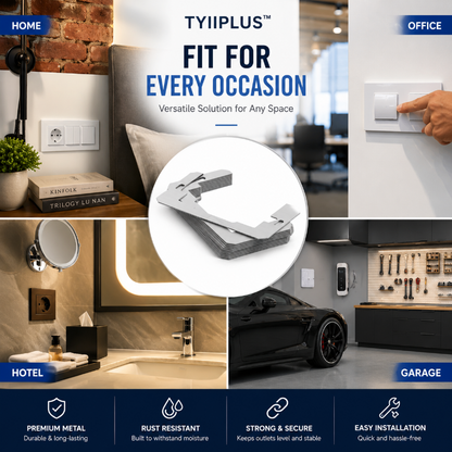 TYIIPRO™ Wall Plate Spacers for Electrical Outlets – Heavy-Duty Metal Outlet Leveling Plates for Loose, Recessed & Crooked Boxes
