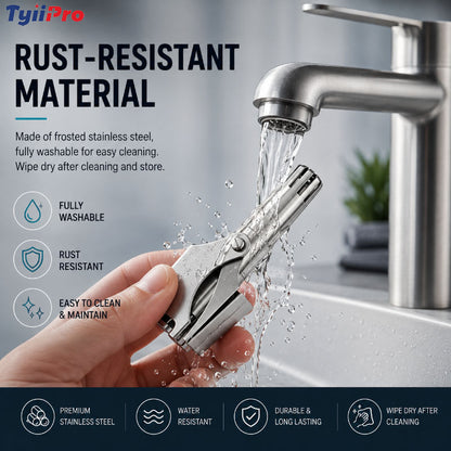 TYIIPRO™ Manual Nose Hair Trimmer – Stainless Steel 360° Trimmer, Waterproof & No Battery Required