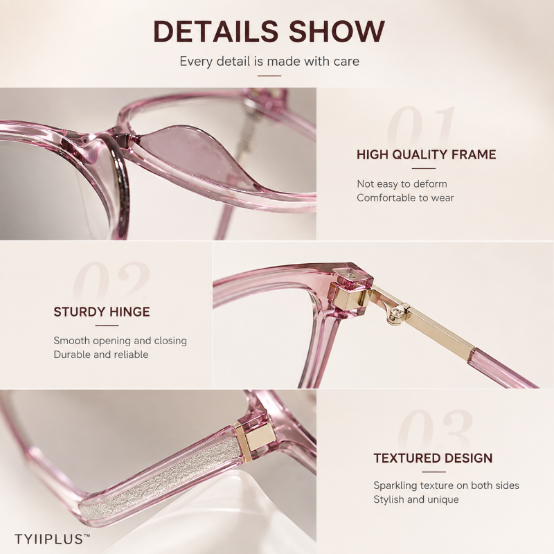 Women's Photochromic Prescription Glasses – Oversized Fashion Frames with Blue Light Protection