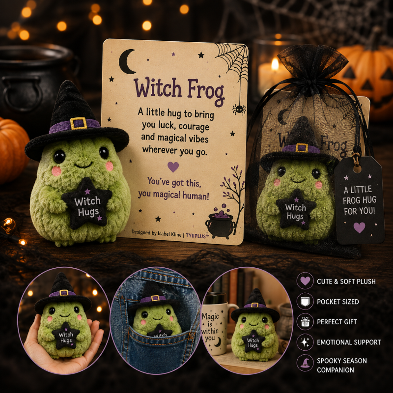 Halloween Pocket Hug™ Plush | Witch Frog & Emotional Support Pumpkin | Designed by Isabel Kline