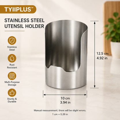 TYIIPRO™ Thickened Stainless Steel Utensil Holder – Rust-Resistant Kitchen Countertop Organizer for Spoons, Spatulas, Chopsticks & Multi-Purpose Storage