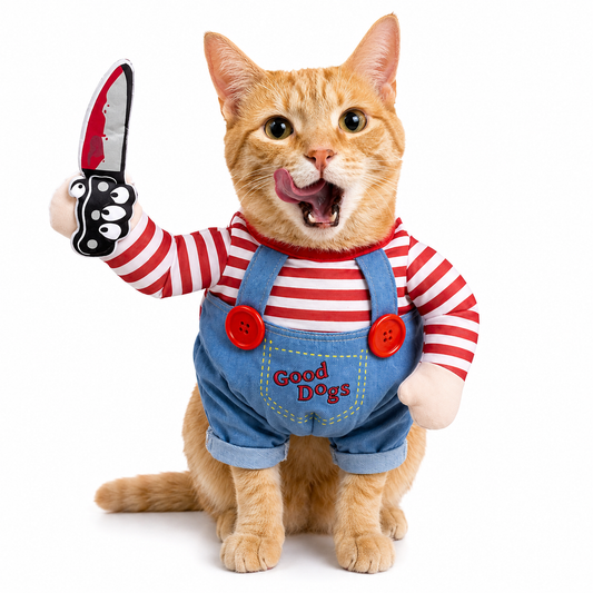 Funny Killer Pet Costume – Turn Your Cat or Dog Into a Tiny Psycho 🔪😂