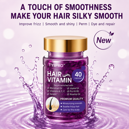 TYIIPRO™ Hair Vitamin Serum Capsules – Argan Oil Frizz Control & Shine Care for Dry, Color-Treated Hair, 40 Capsules
