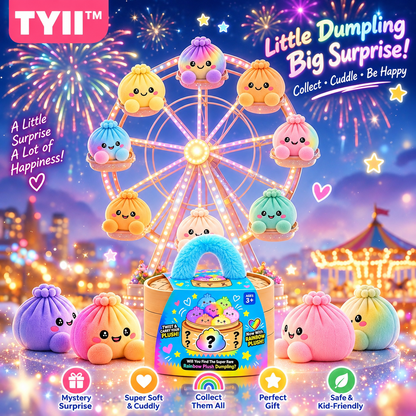 TYII™ Mystery Plush Dumpling – Surprise Collectible Soft Toy with Steamer Basket Gift Box
