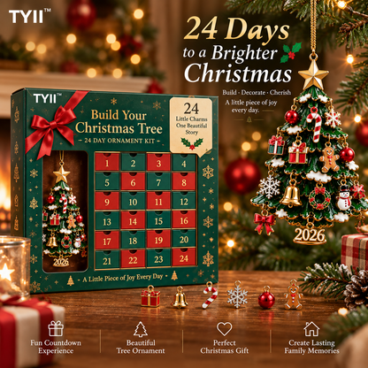 TYII™ 2026 Build Your Christmas Tree – 24-Day Christmas Countdown Ornament Kit