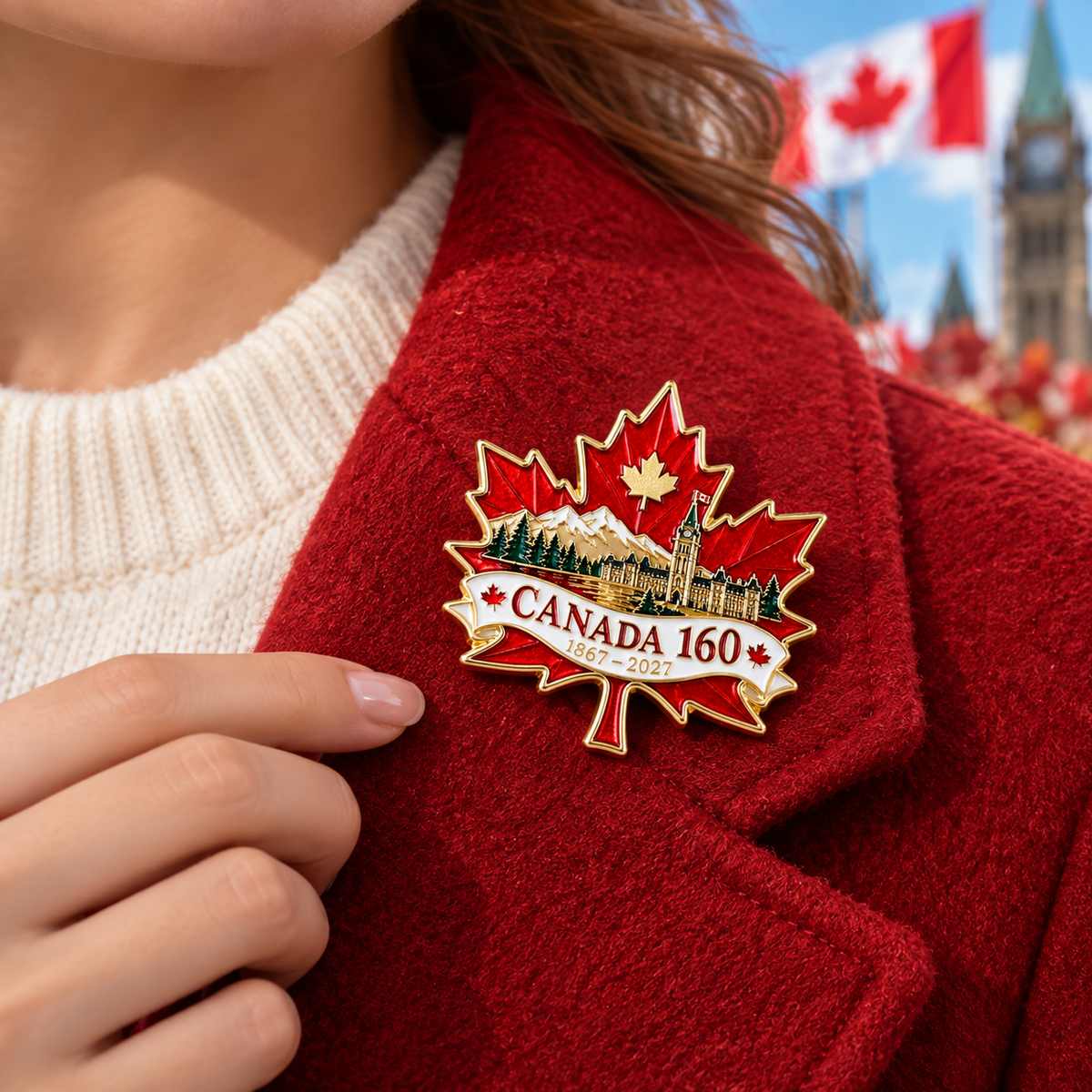 TYII™ Canada 160 Commemorative Pin – 1867–2027 Maple Leaf Anniversary Keepsake