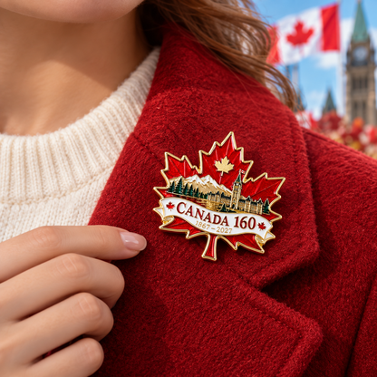 TYII™ Canada 160 Commemorative Pin – 1867–2027 Maple Leaf Anniversary Keepsake