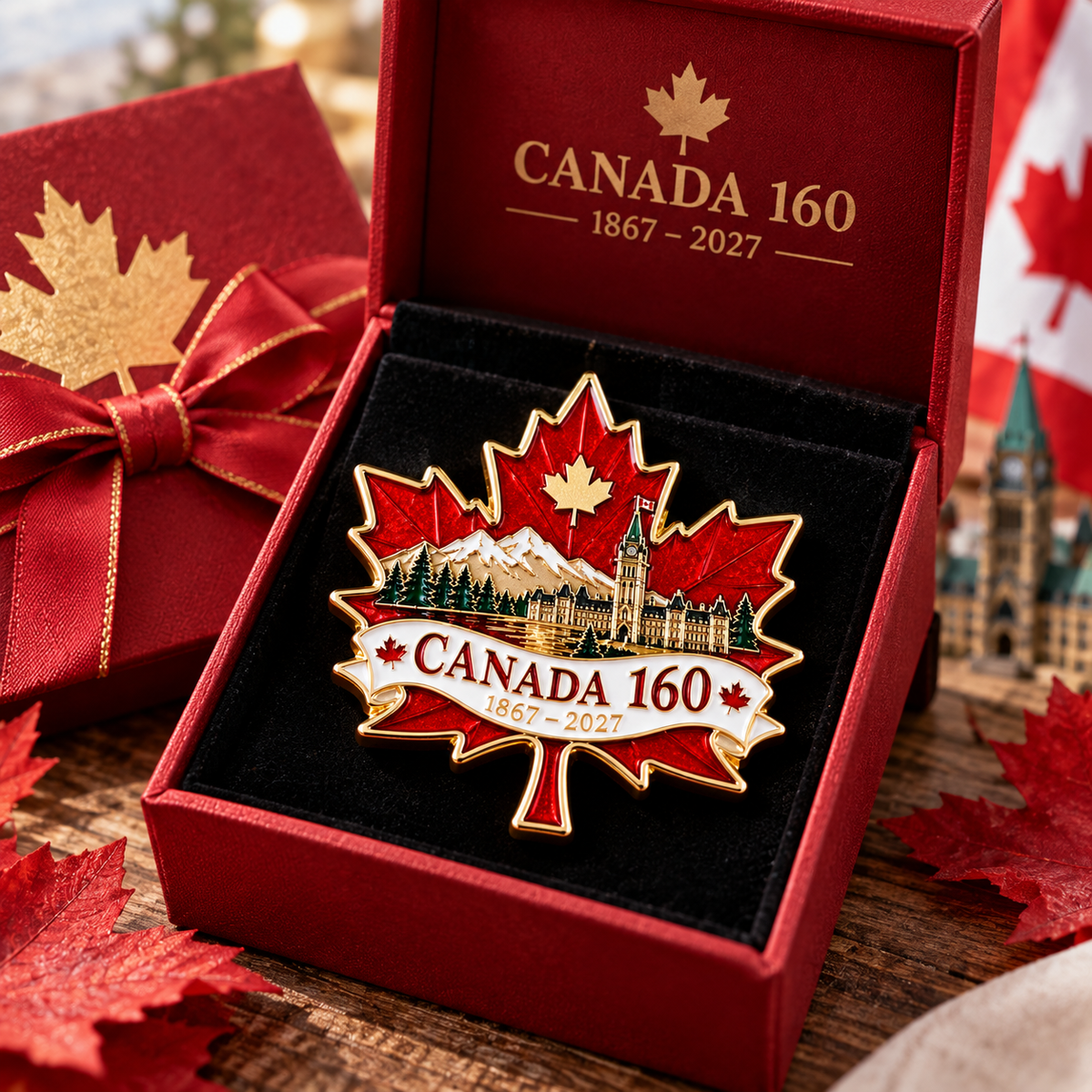 TYII™ Canada 160 Commemorative Pin – 1867–2027 Maple Leaf Anniversary Keepsake