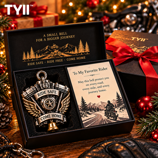 TYII™ V-Twin Engine Guardian Bell Gift Set – Ride Safe Come Home Motorcycle Bell, Meaningful Gift for Bikers