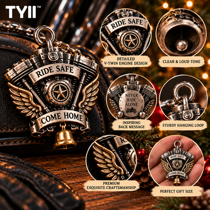 TYII™ V-Twin Engine Guardian Bell Gift Set – Ride Safe Come Home Motorcycle Bell, Meaningful Gift for Bikers