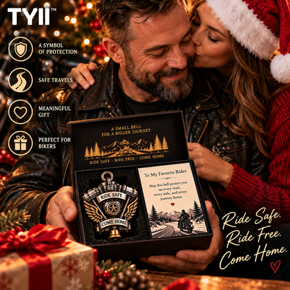 TYII™ V-Twin Engine Guardian Bell Gift Set – Ride Safe Come Home Motorcycle Bell, Meaningful Gift for Bikers