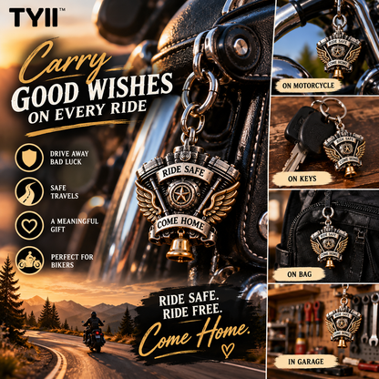 TYII™ V-Twin Engine Guardian Bell Gift Set – Ride Safe Come Home Motorcycle Bell, Meaningful Gift for Bikers