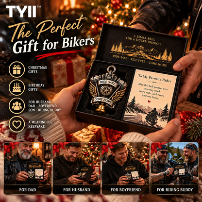 TYII™ V-Twin Engine Guardian Bell Gift Set – Ride Safe Come Home Motorcycle Bell, Meaningful Gift for Bikers