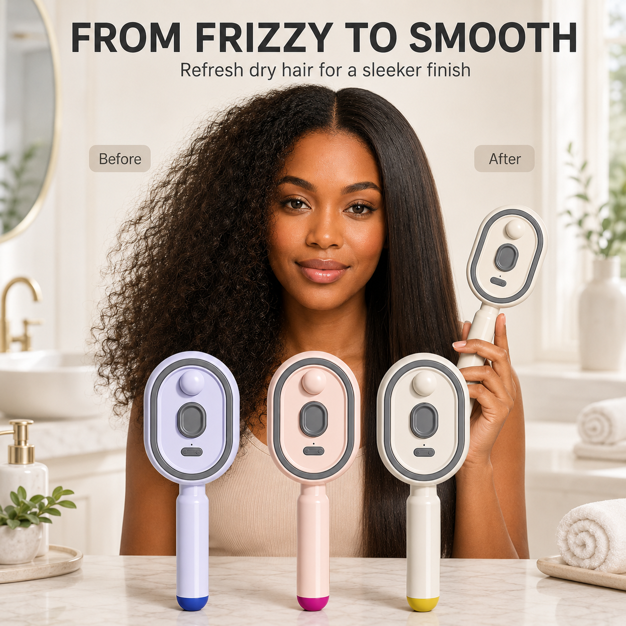 💫SAVE 49% NOW🪮✨Steam Mist Straightening Comb – Easy Salon-Like Hair