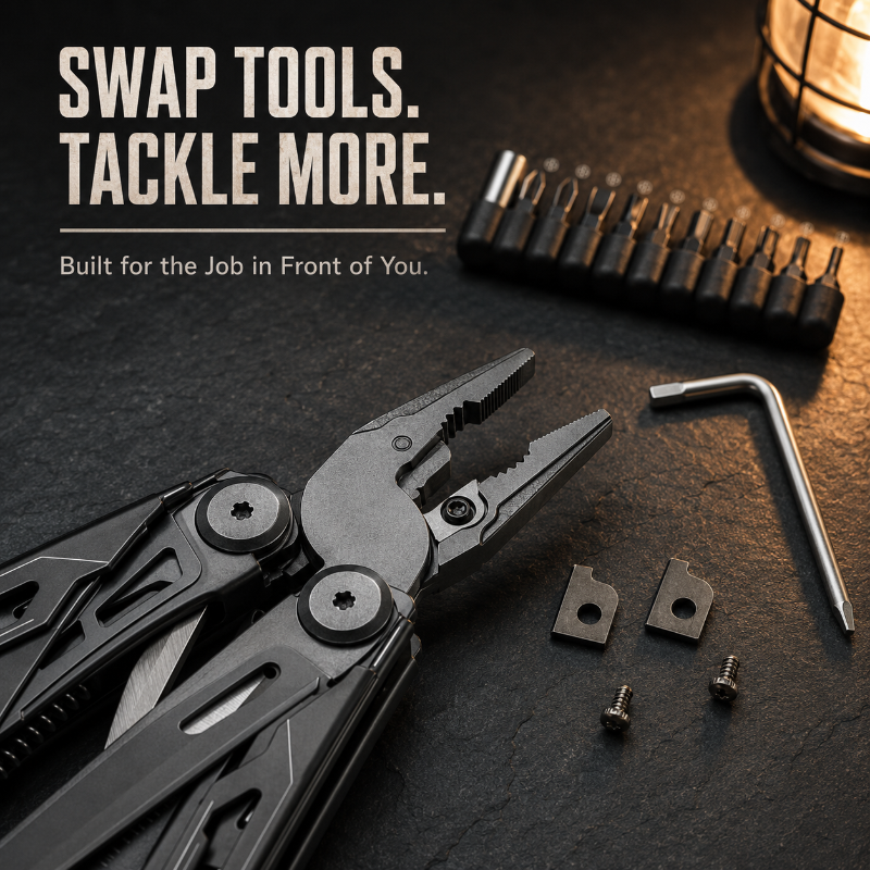 TYIIPRO™ 28-in-1 Multitool with Large Scissors | Compact Outdoor Tool for Camping & Repairs