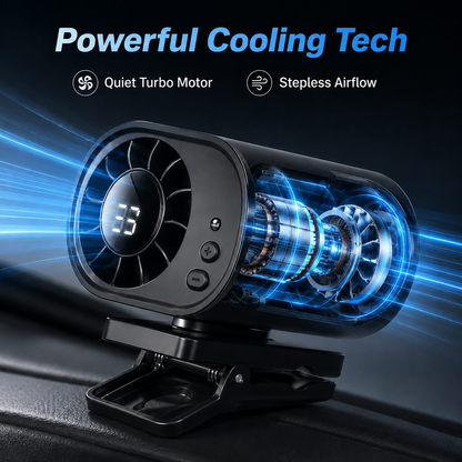 ❄️TYIIPRO™ 199-Speed USB Rechargeable Clip-On Fan – Portable, Strong Clamp, Long-Lasting Battery for Car, Desk & Travel