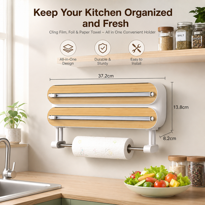 Magnetic Kitchen Roll & Wrap Dispenser for Kitchen Storage