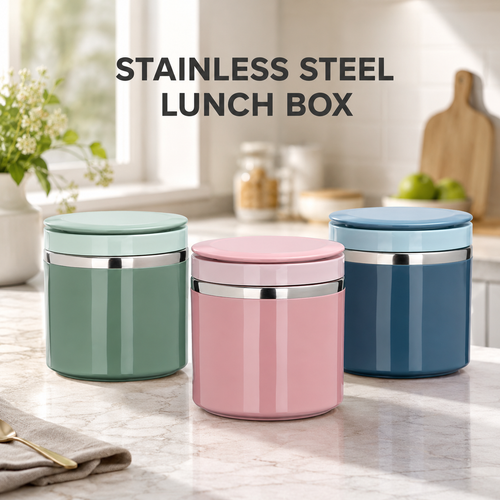 TYIIPRO™ Stainless Steel Insulated Lunch Box with Handle – Leakproof Stackable Food Container for Office, School & Travel