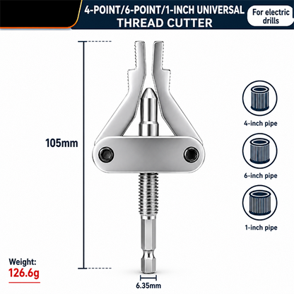 TYIIPRO Drill-Powered Broken Pipe Thread Extractor – Universal 1/2", 3/4" & 1" Broken Pipe Nipple Remover Tool