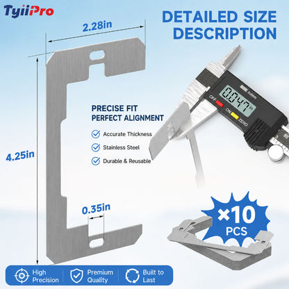 TYIIPRO™ Wall Plate Spacers for Electrical Outlets – Heavy-Duty Metal Outlet Leveling Plates for Loose, Recessed & Crooked Boxes